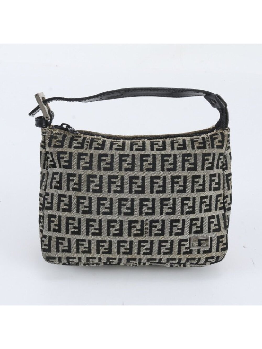 Fendi Zucchino Leather Canvas Handbag